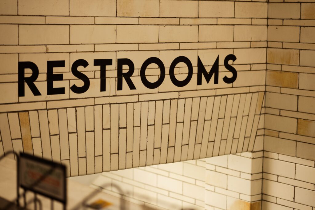 Indoor no public restroom sign